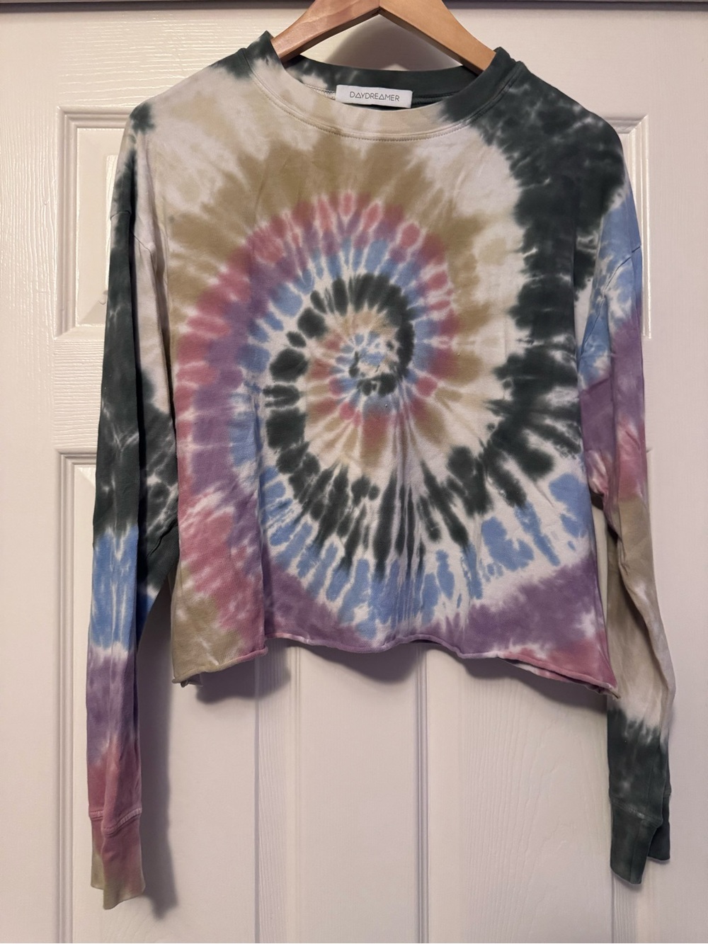 Daydreamer Tie-Dye Spiral Long Sleeve Top in Multicolor